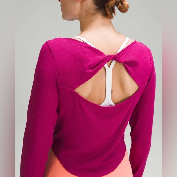 Lululemon Modal Silk Twist-Back Yoga Long-Sleeve Shirt - Picture 2 of 4